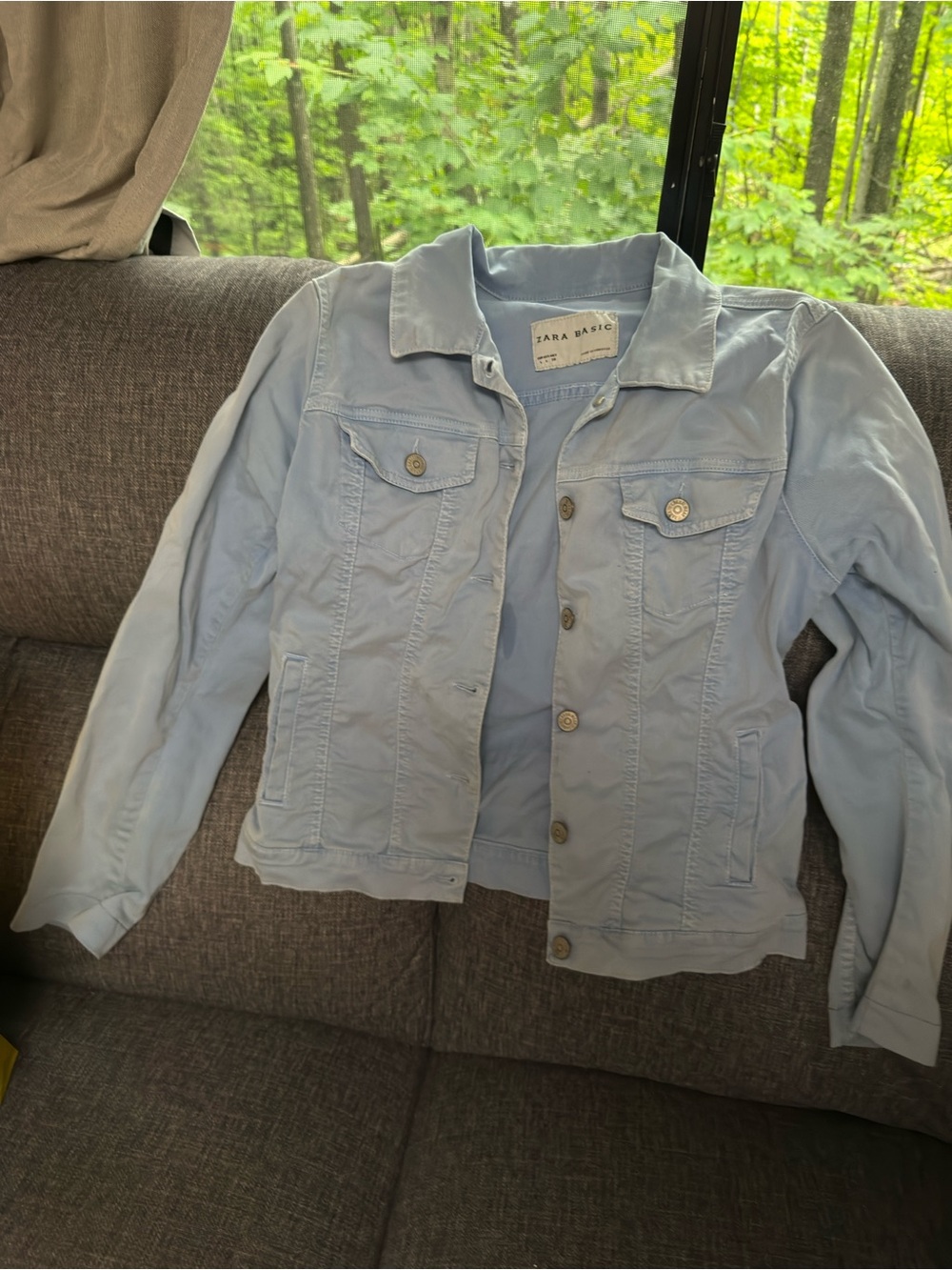 Zara Pale Blue Denim-Style Jacket